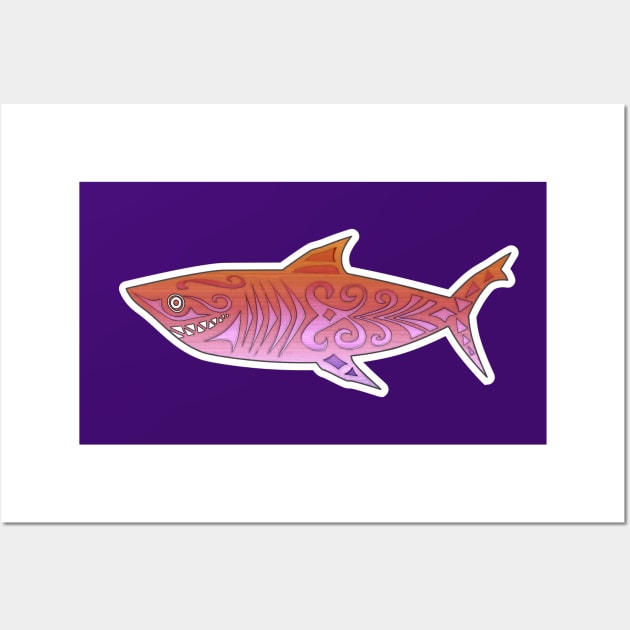 Polynesian Shark Design Wall Art by skipperjeff